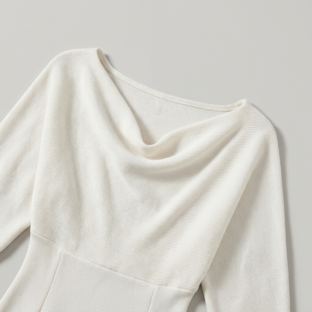 Helga – Draped Batwing Sleeves Dress - Image 2