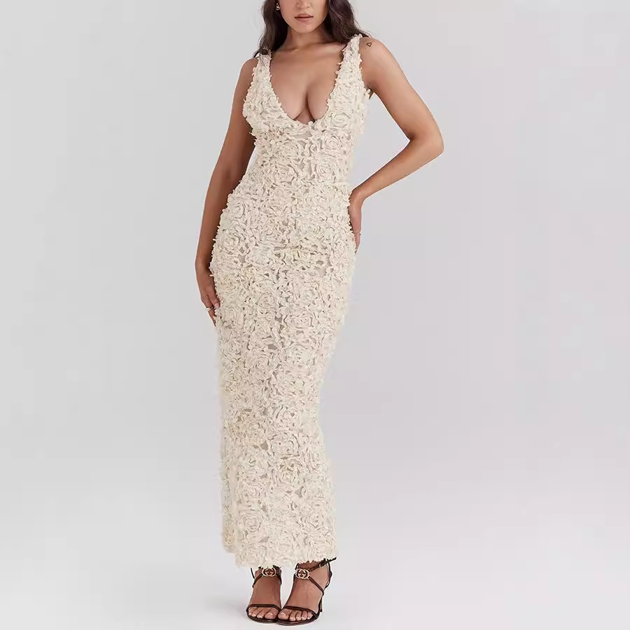 Stefanie – Wide Straps Ethereal Lace Dress - Image 4