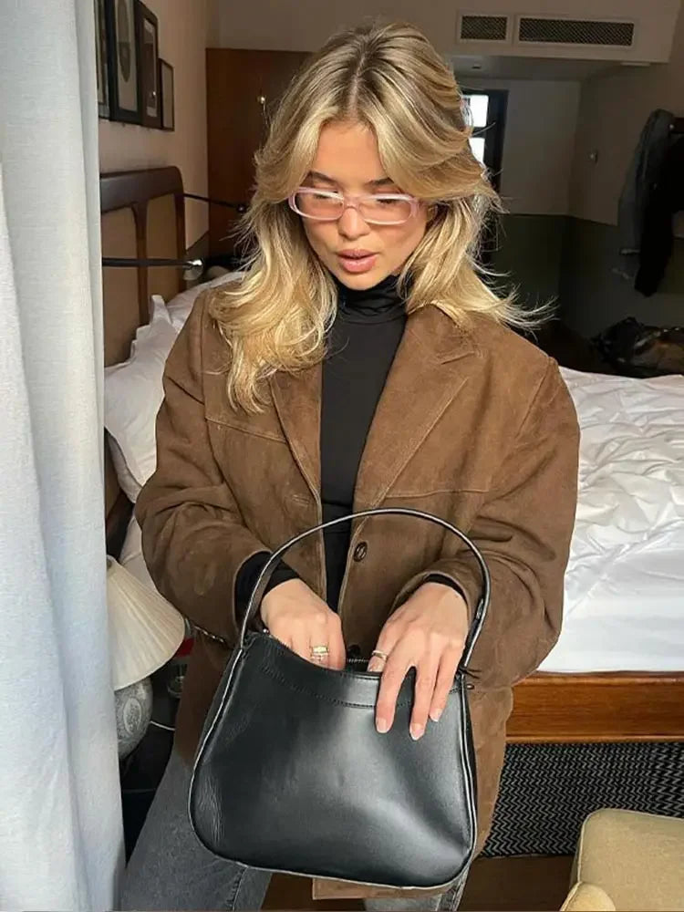 Oversized Jacket Women's with Structured Shoulders - Image 2