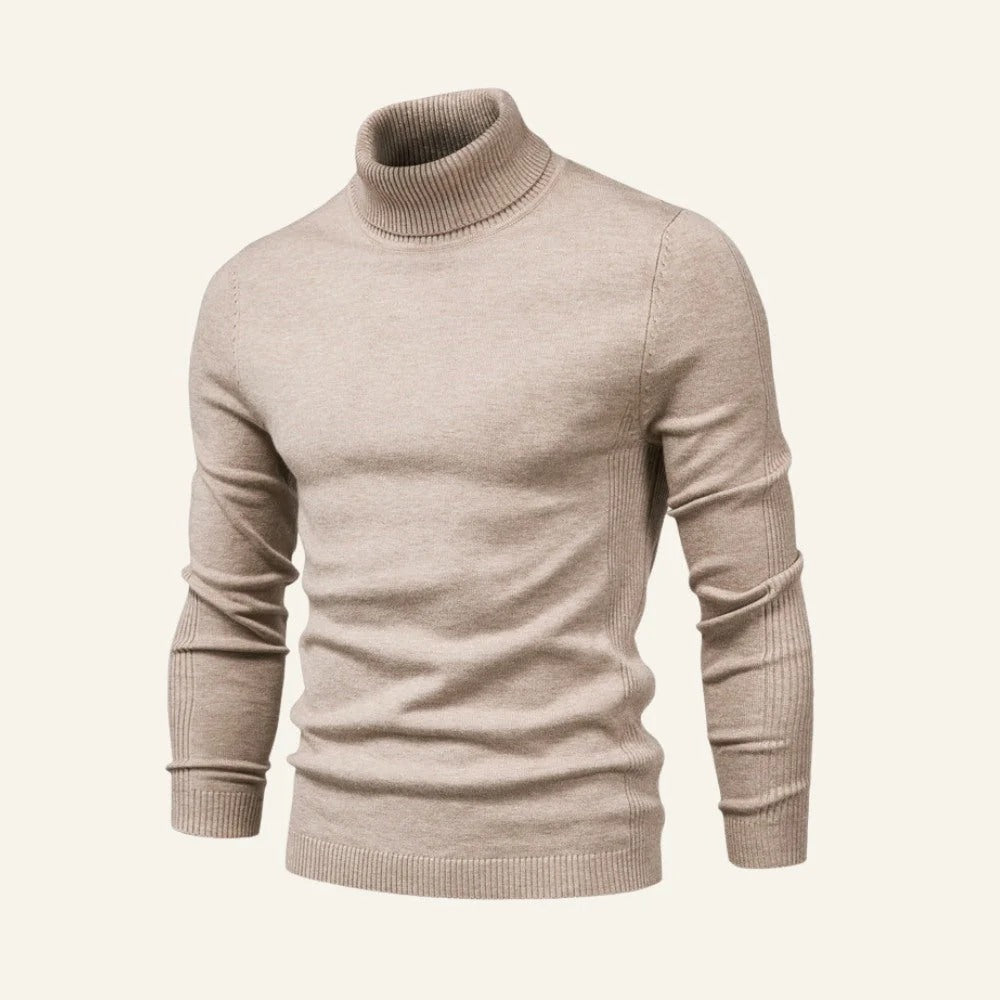 Men's Turtleneck Sweater with Ribbed Cuffs | E&R - 4 - Elvaroza.com