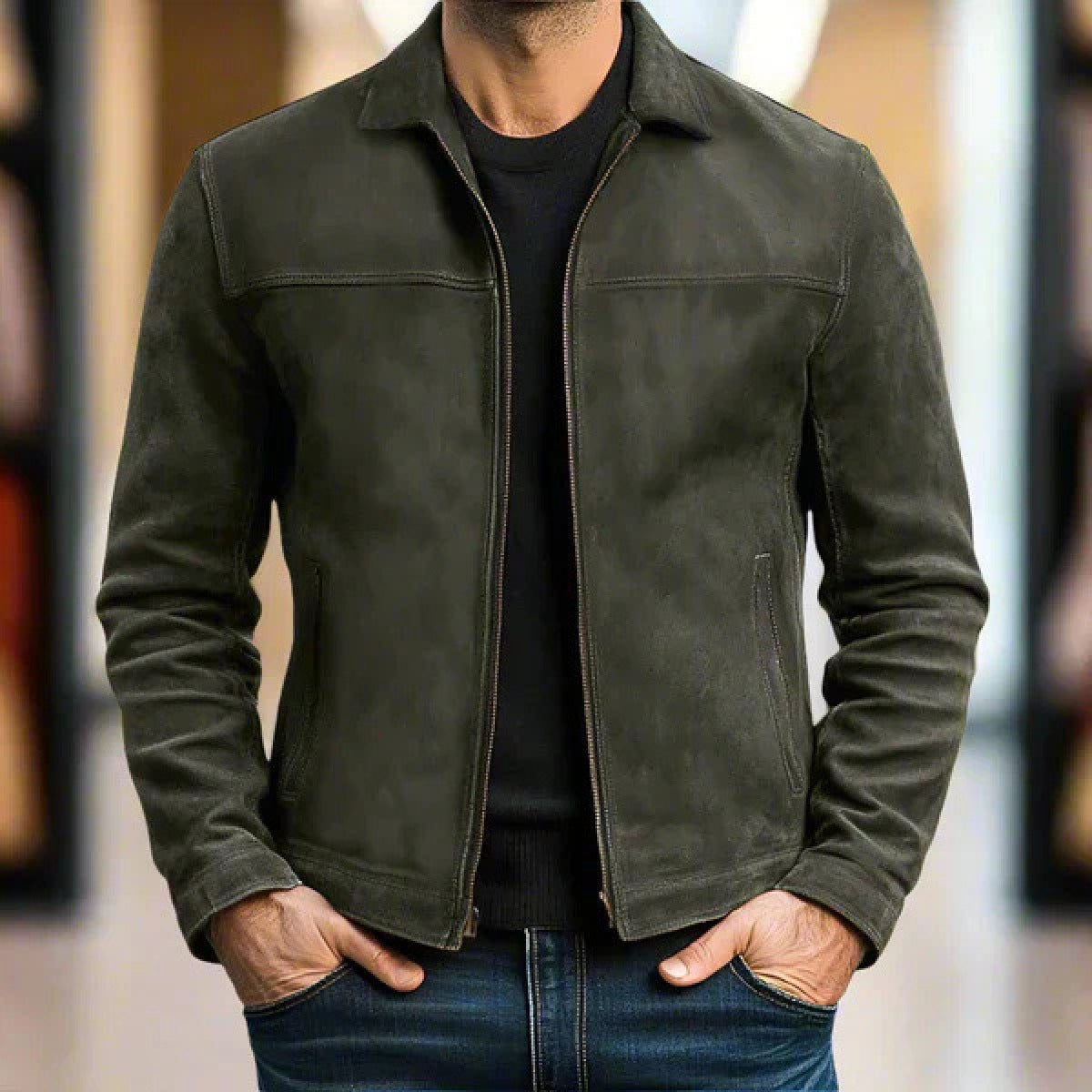 Men's jacket with a classic cut and elegant zipper | E&R