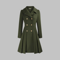 Women's coat with flared skirt and double-breasted closure | E&R - 1 - Elvaroza.com