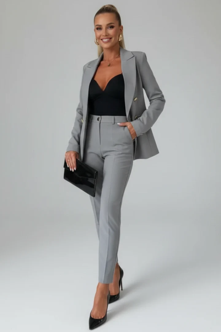 Two-Piece Women's Suit | Fitted Blazer & Slim Pants | E&R - 8 - Elvaroza.com