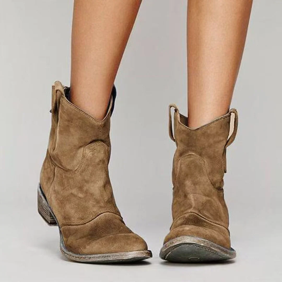 Women's Western Boots with Block Heels and Distressed Look | E&R - 2 - Elvaroza.com
