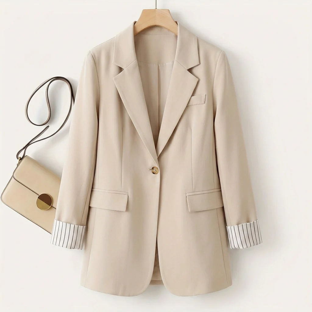 Blazer Women's Structured Fit with Contrasting Cuffs | E&R - 2 - Elvaroza.com