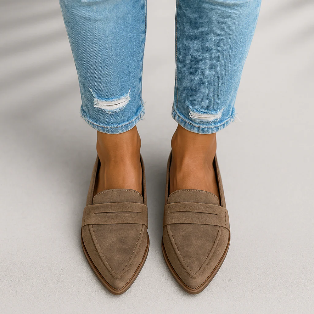 Ballet Flats Women's Suede-Look Upper with Pointed Toe - Image 1
