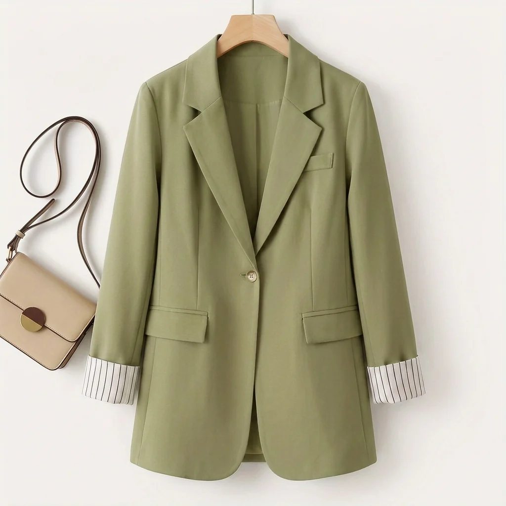 Blazer Women's Structured Fit with Contrasting Cuffs | E&R - 3 - Elvaroza.com