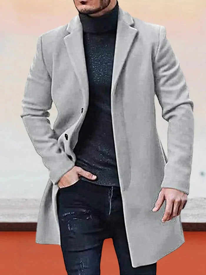 Men's Coat with Structured Fit and Elegant Lapels | E&R - 3 - Elvaroza.com