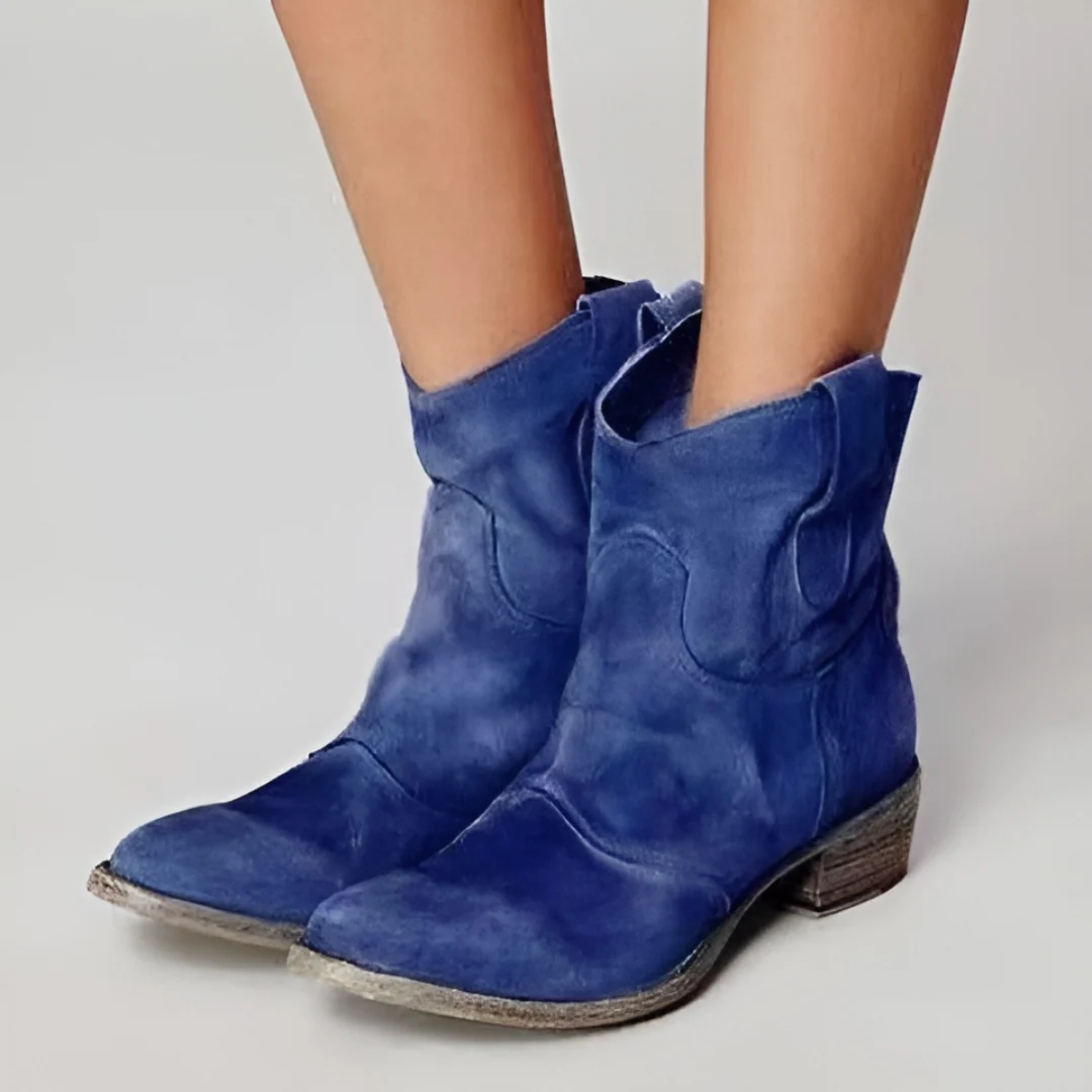 Women's Western Boots with Block Heels and Distressed Look | E&R - 5 - Elvaroza.com
