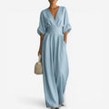 Emilia – Wide Sleeve V-Neck Jumpsuit - Image 1