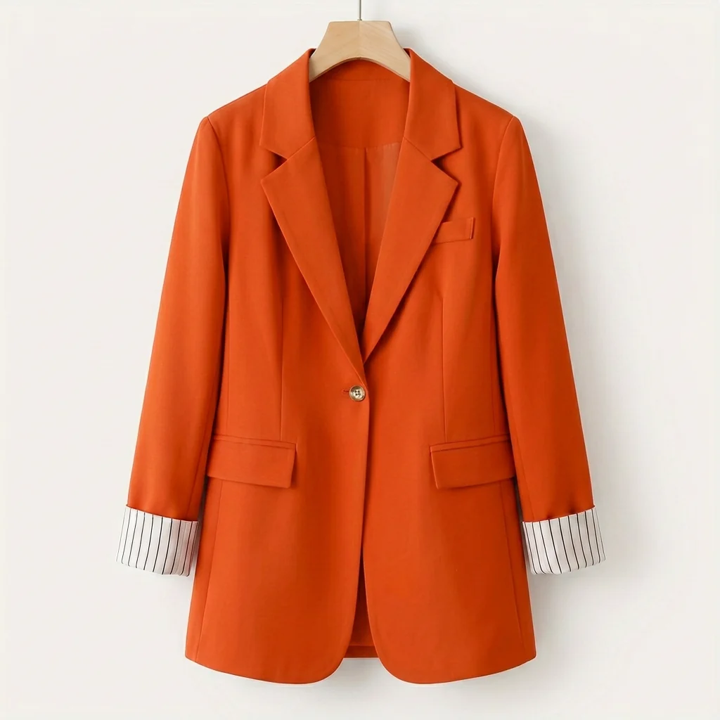 Blazer Women's Structured Fit with Contrasting Cuffs | E&R - 6 - Elvaroza.com