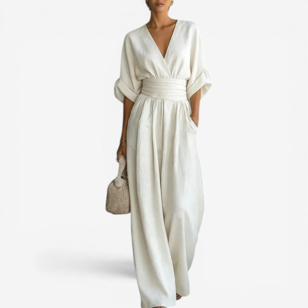 Emilia – Wide Sleeve V-Neck Jumpsuit - Image 2