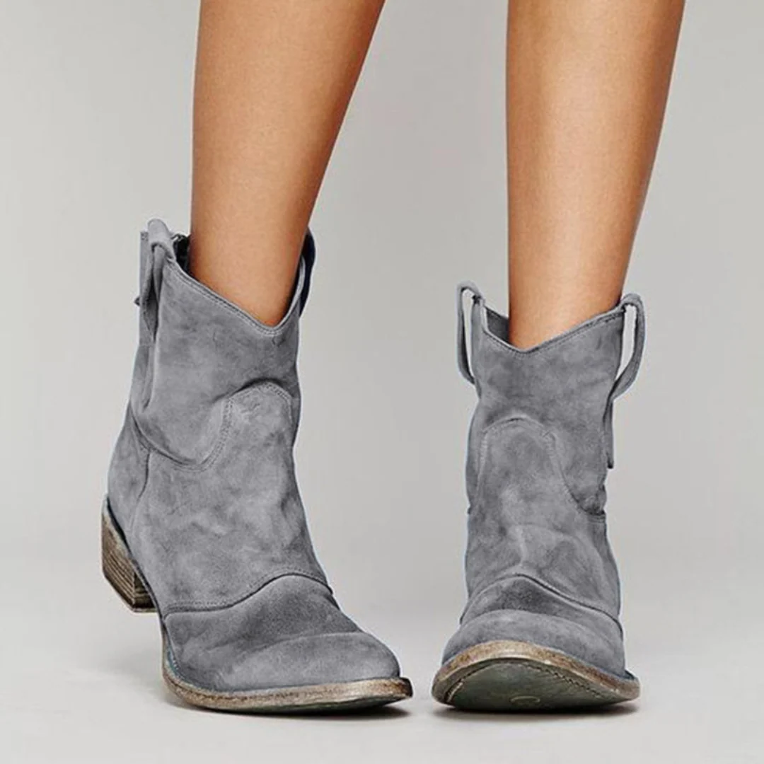 Women's Western Boots with Block Heels and Distressed Look | E&R - 7 - Elvaroza.com
