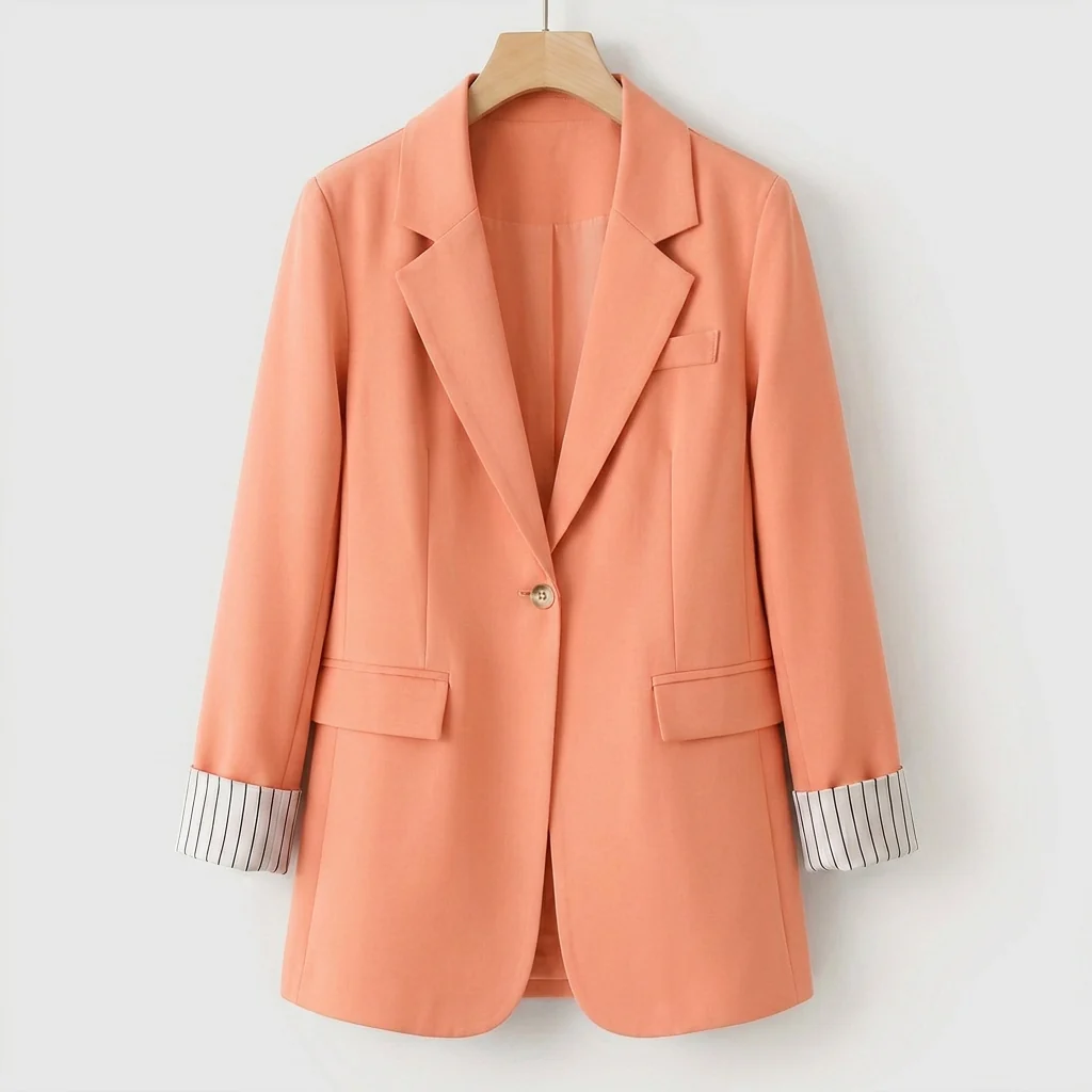Blazer Women's Structured Fit with Contrasting Cuffs | E&R - 7 - Elvaroza.com