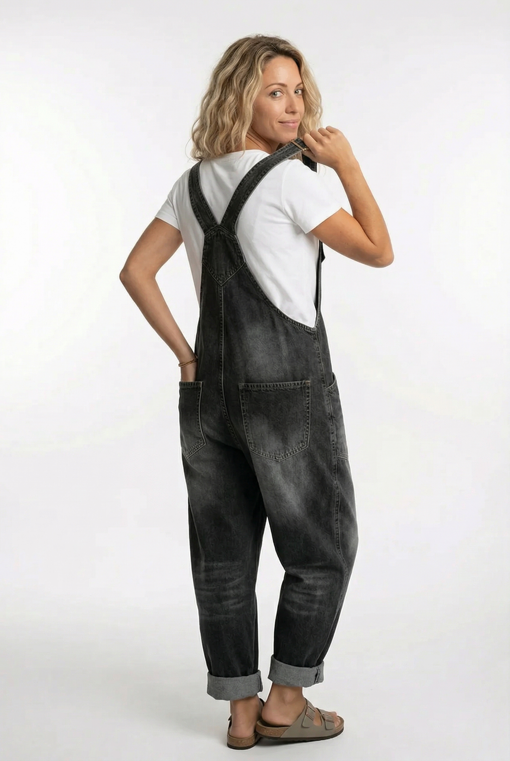 Lotte – Stylish Buckle Denim Overall - Image 4