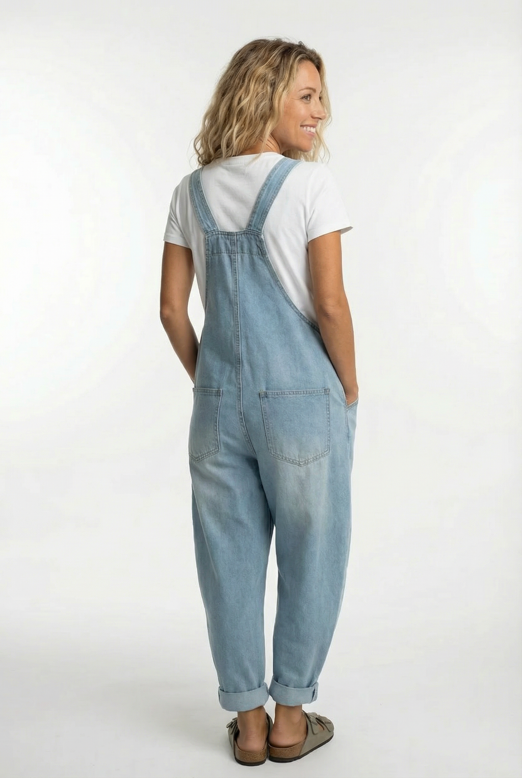 Lotte – Stylish Buckle Denim Overall - Image 6