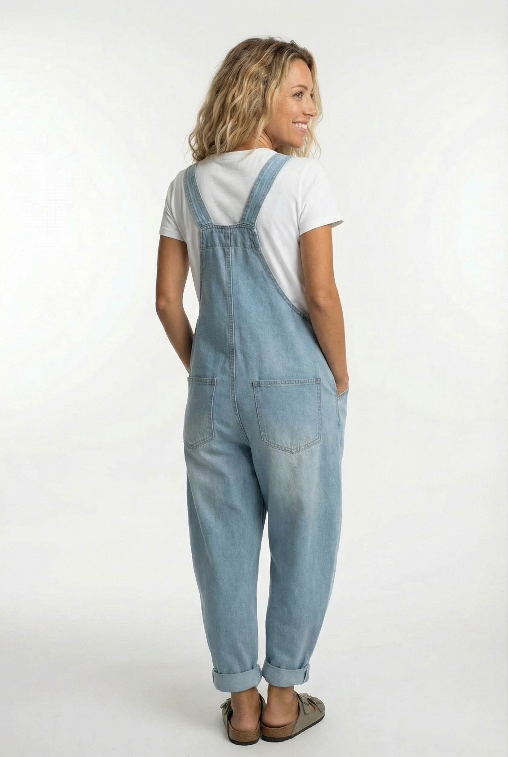 Lotte – Stylish Buckle Denim Overall - Image 6