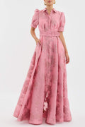 Hannah – Women Lapel High Waist Dress - Image 1