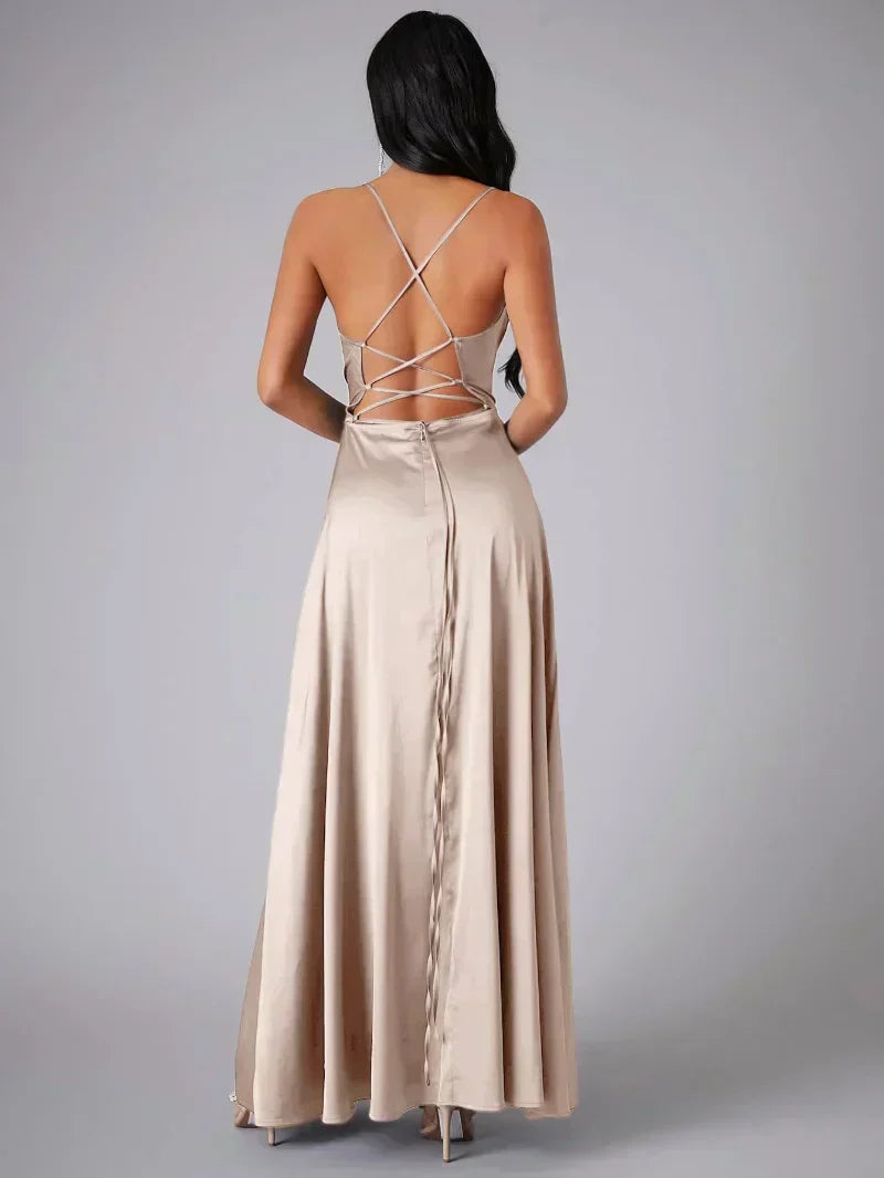 Sabine – Cowl Neck with Side Slit Dress - Image 2