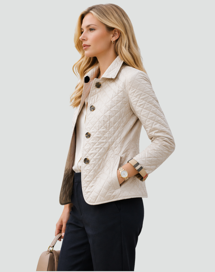 Quilted Jacket Women's Slim Fit with Button Closure - Image 7