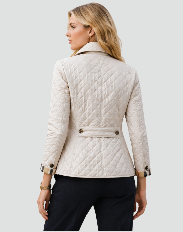 Quilted Jacket Women's Slim Fit with Button Closure - Image 8