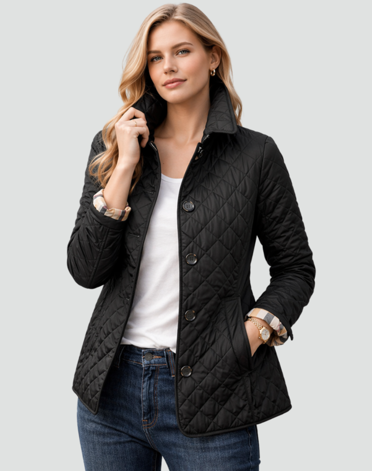 Quilted Jacket Women's Slim Fit with Button Closure - Image 1