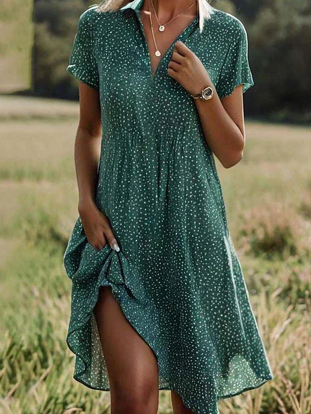 Luisa – Floral  Short-Sleeve Dress - Image 1