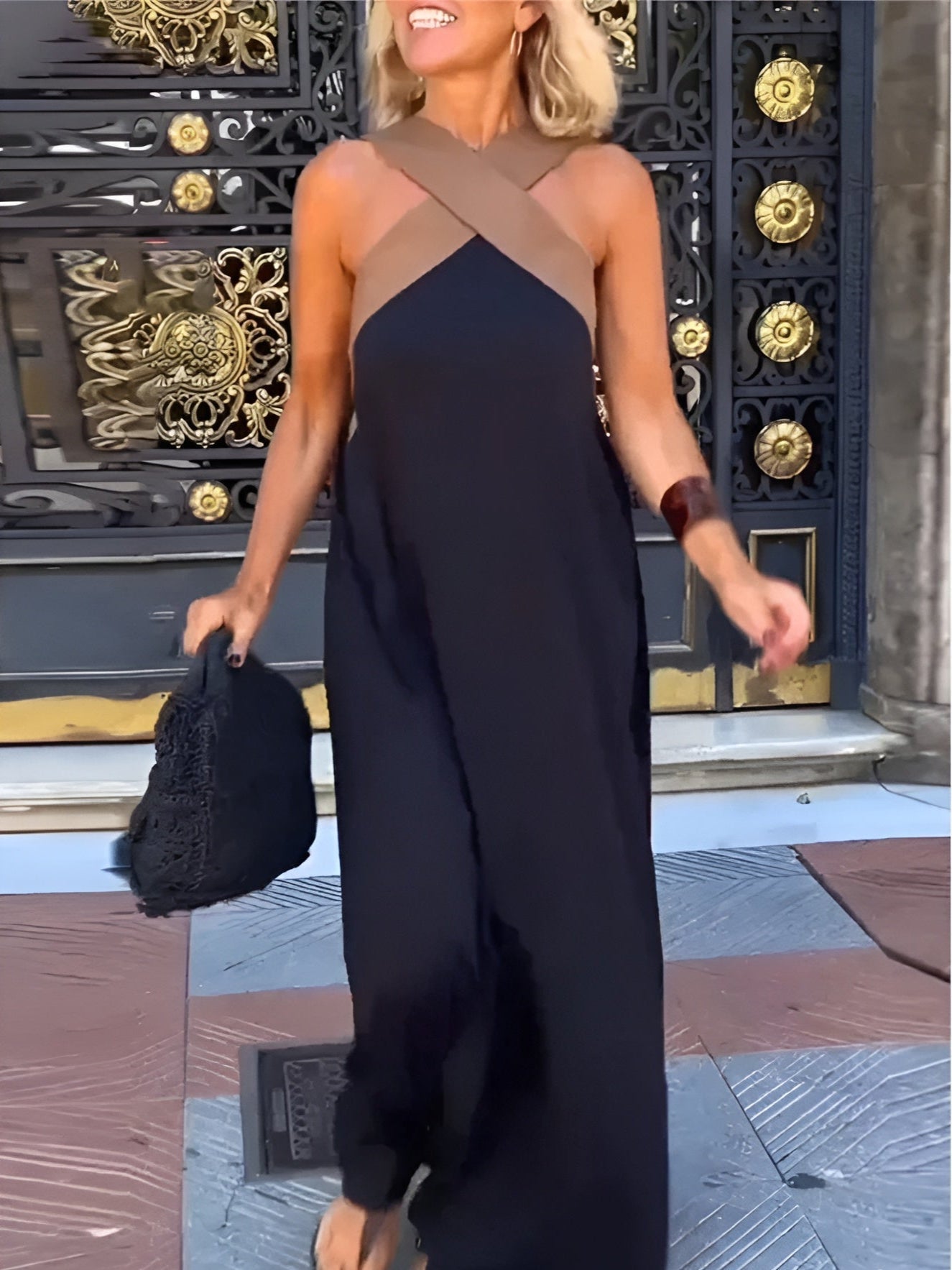 Mia – Women Cross-Back Maxi Dress - Image 1
