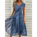 Britta – Women Floral Print  V-neck Dress - Image 1