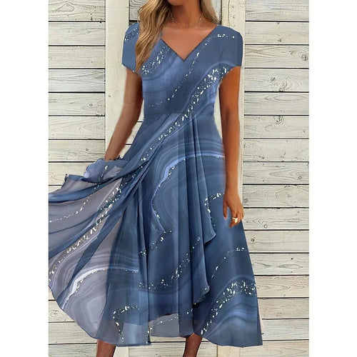 Britta – Women Floral Print  V-neck Dress - Image 1