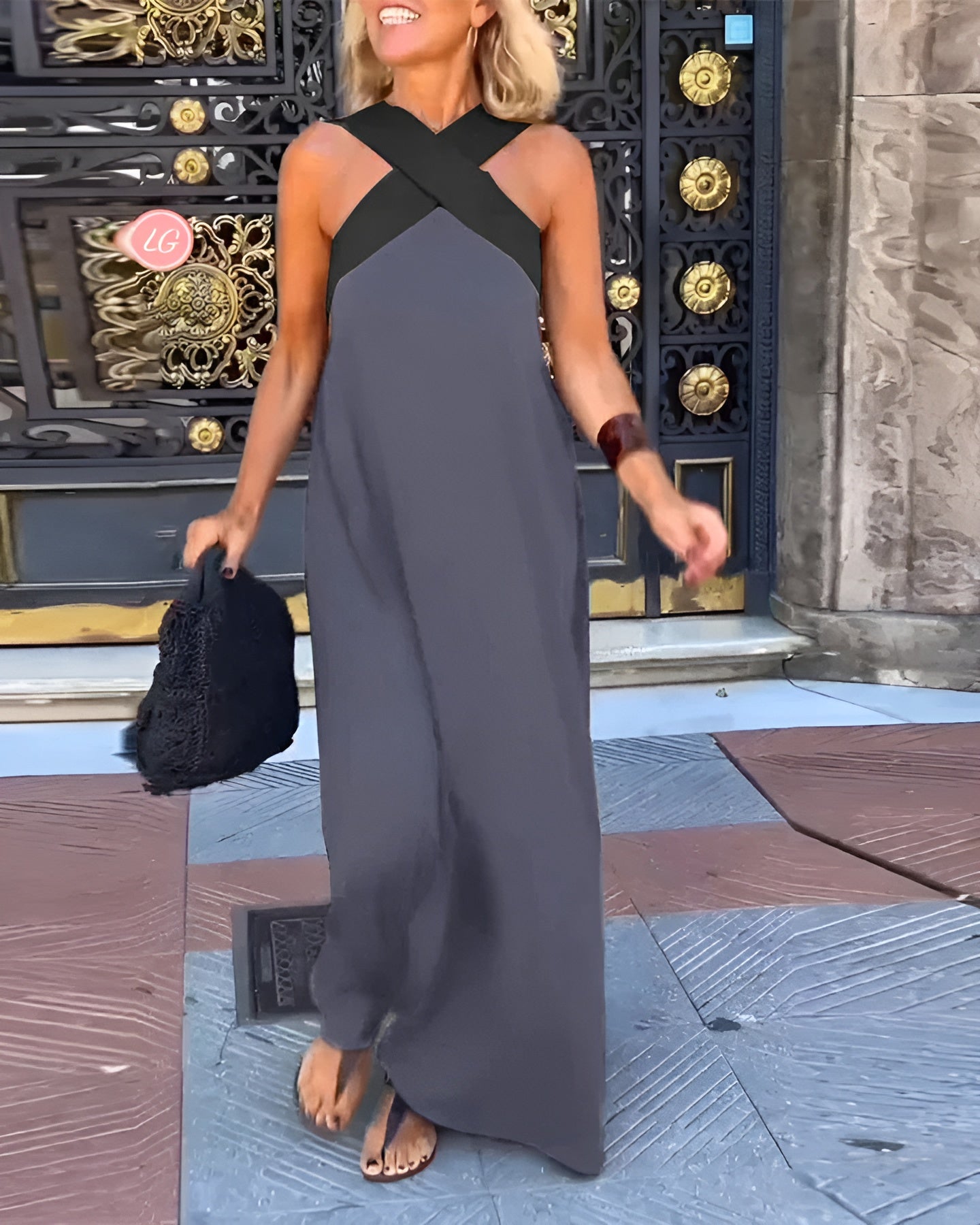 Mia – Women Cross-Back Maxi Dress - Image 3