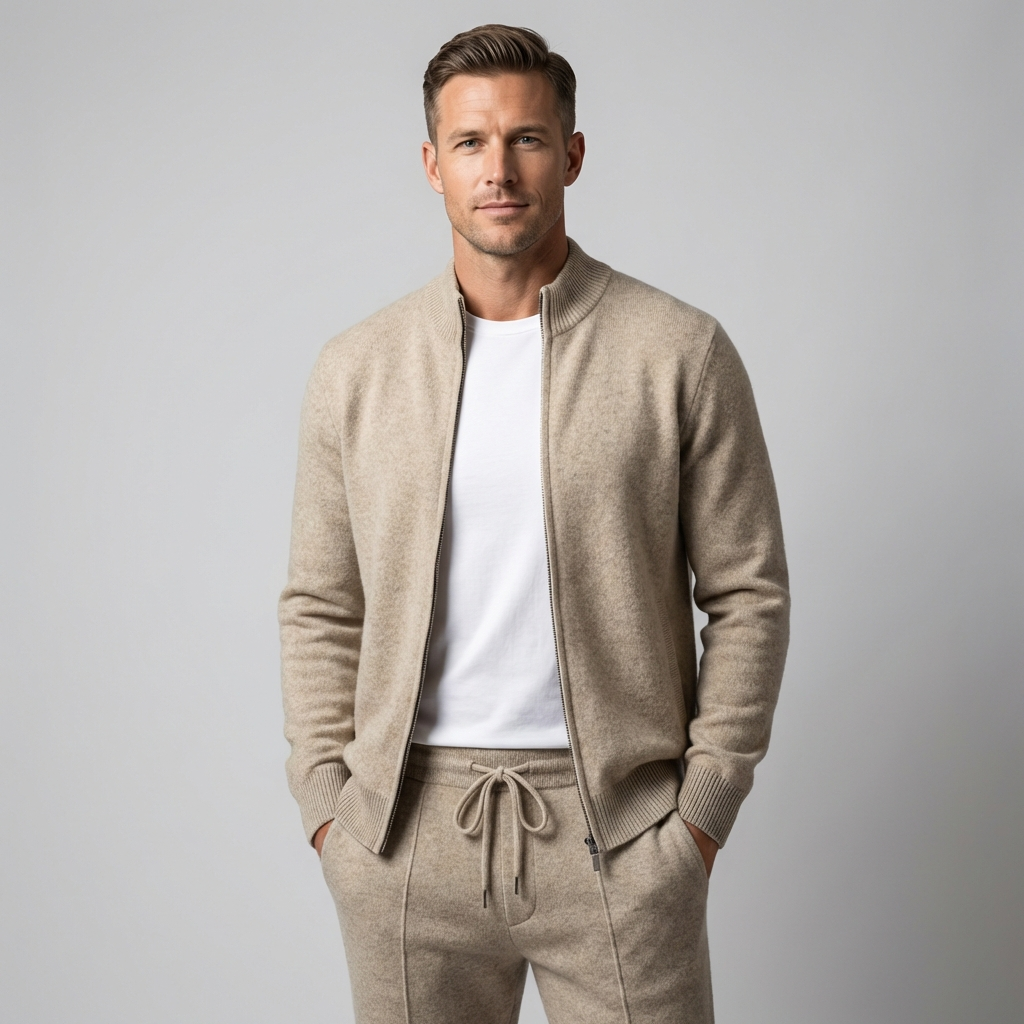 Two-piece set for women: loose-fitting cardigan and drawstring sweatpants - J&B; - 11 - Elvaroza.com