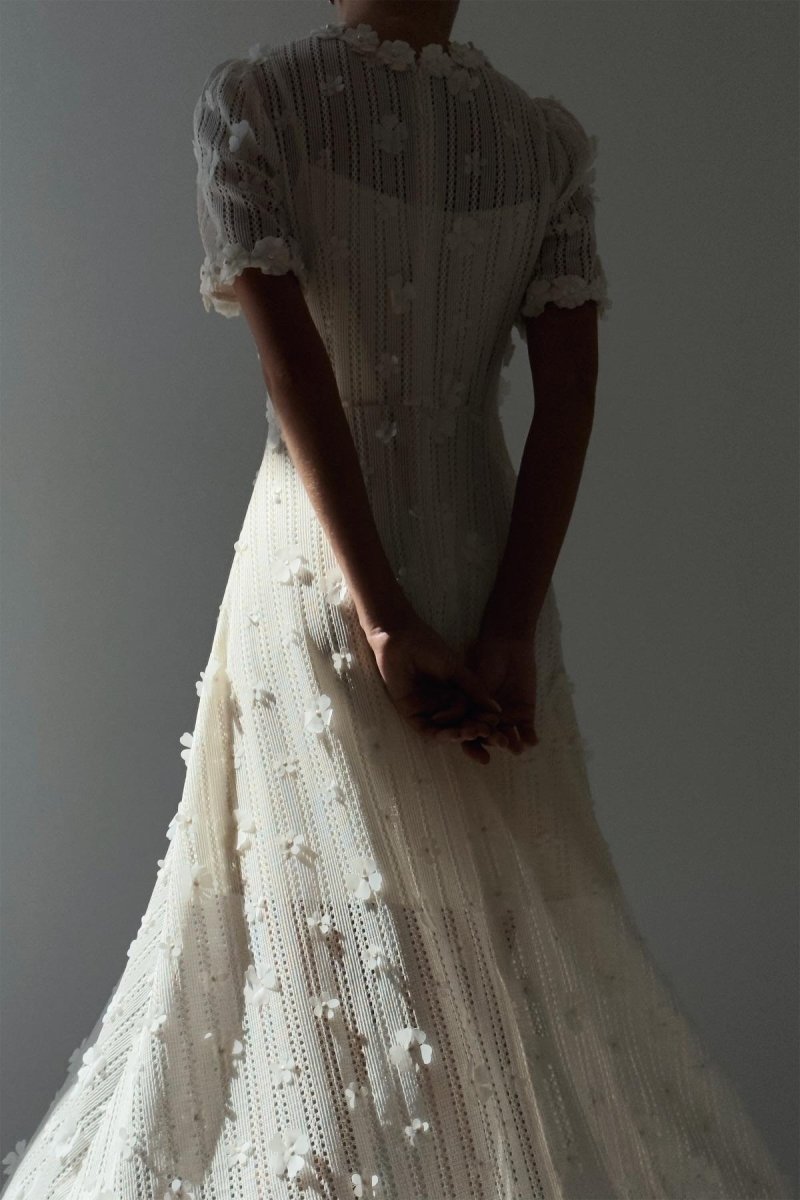 Clara – Knit With Lace Embroidery Dress - Image 2
