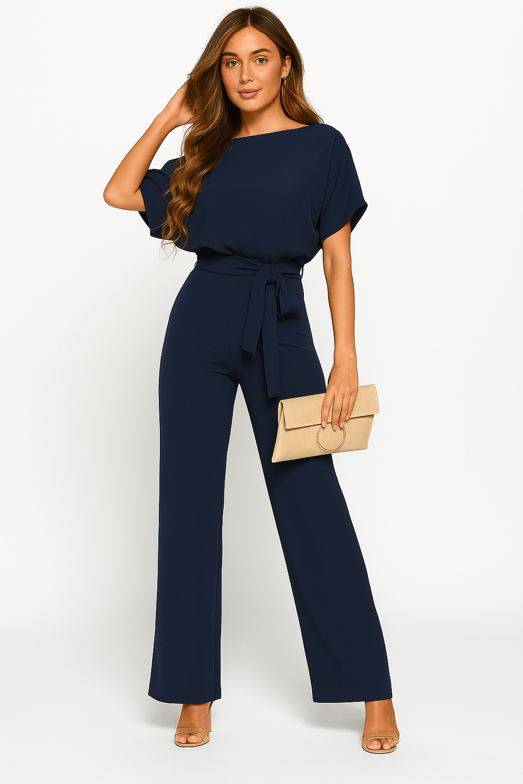 Melanie – Elegant Tie-Belt jumpsuit - Image 9
