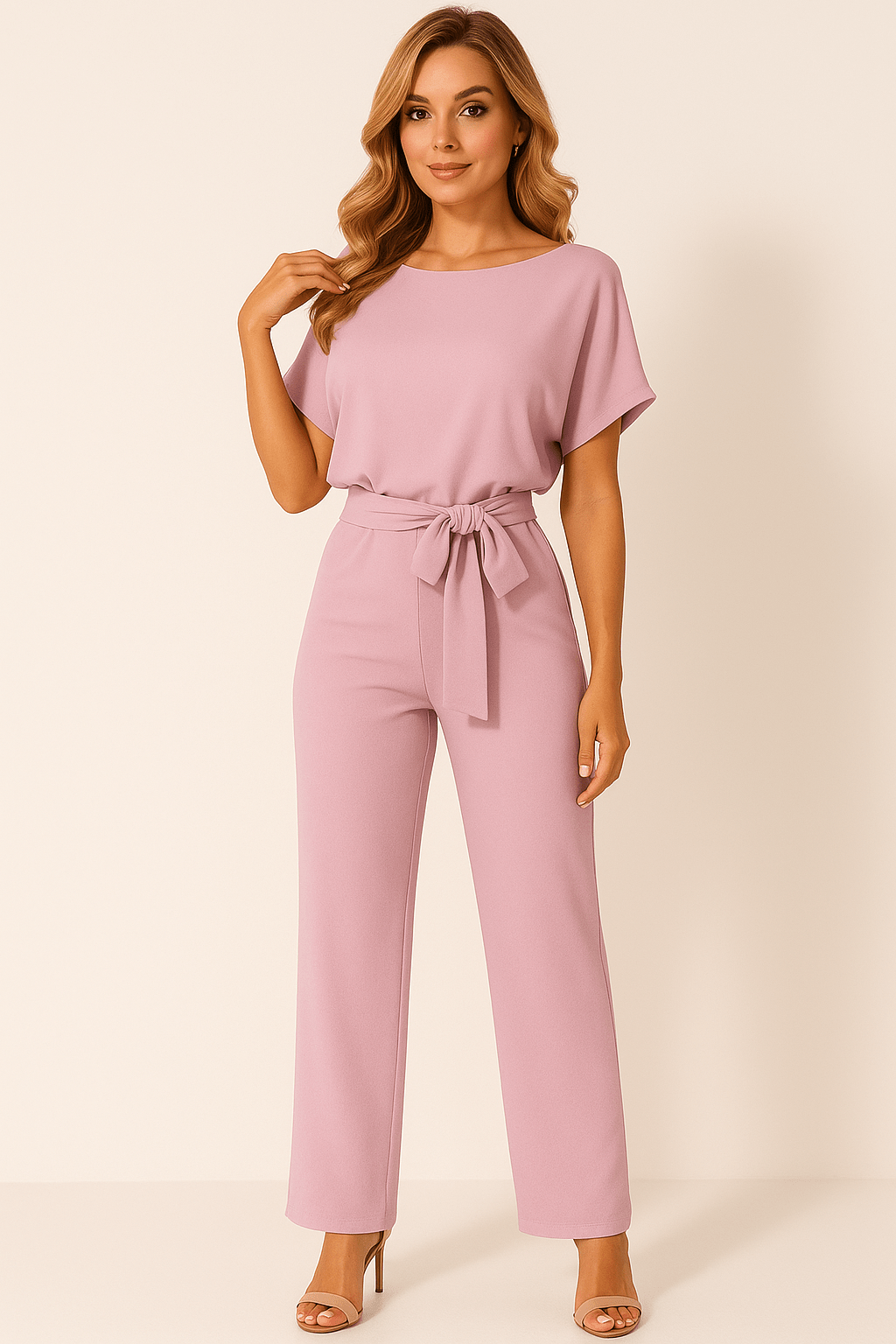 Melanie – Elegant Tie-Belt jumpsuit - Image 11