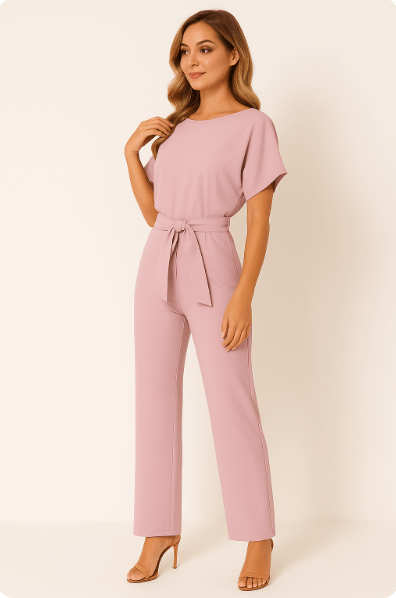 Melanie – Elegant Tie-Belt jumpsuit - Image 12