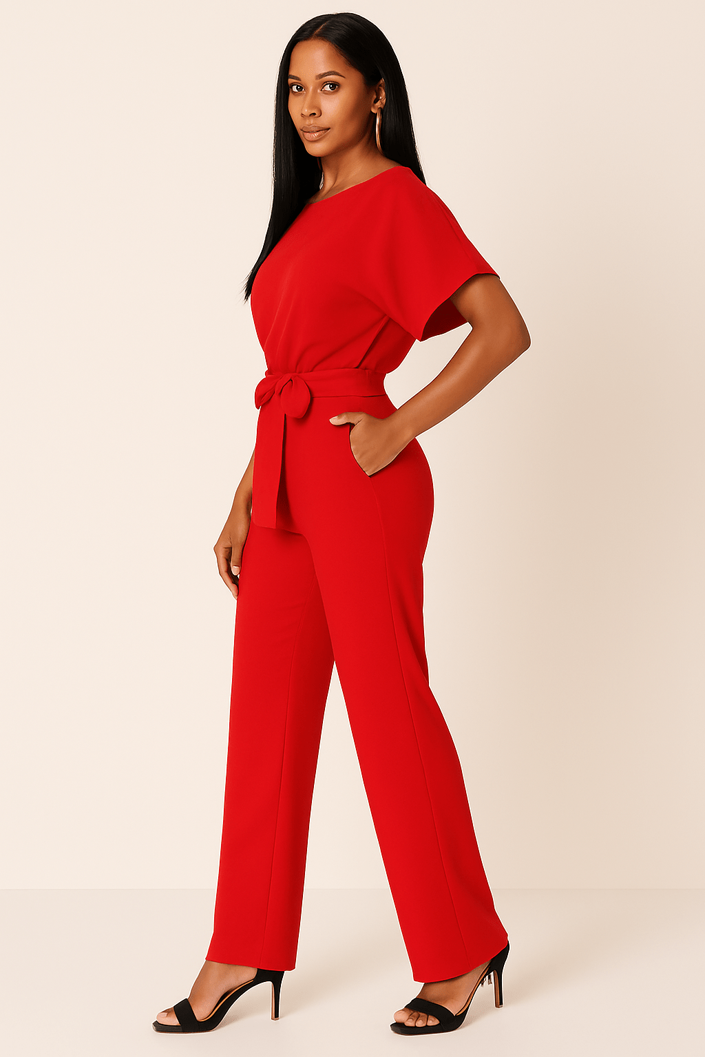 Melanie – Elegant Tie-Belt jumpsuit - Image 15