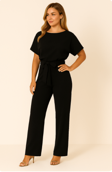 Melanie – Elegant Tie-Belt jumpsuit - Image 5