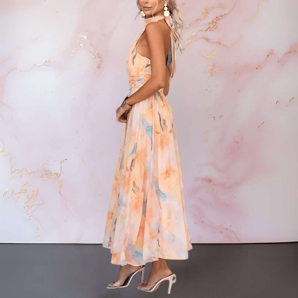 Helga – Floral Spring Halterneck Dress - Image 5