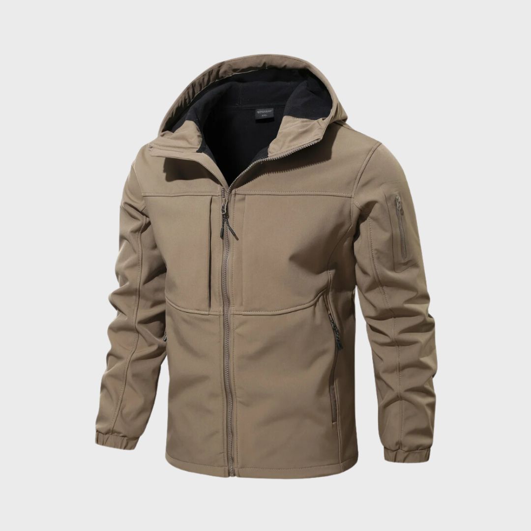 Men's Waterproof Softshell Jacket with Hood and Practical Pockets - J&B; - 3 - Elvaroza.com
