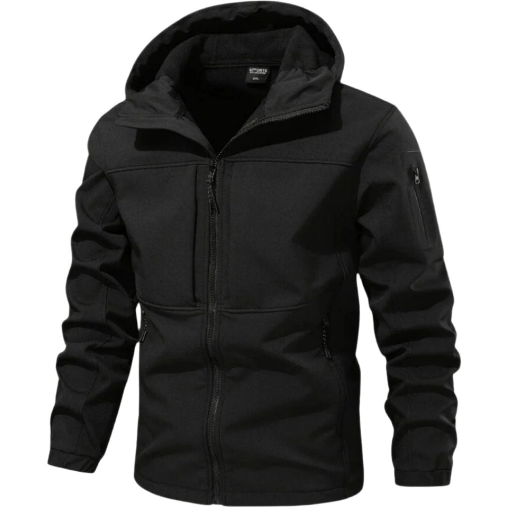 Men's Waterproof Softshell Jacket with Hood and Practical Pockets - J&B; - 1 - Elvaroza.com