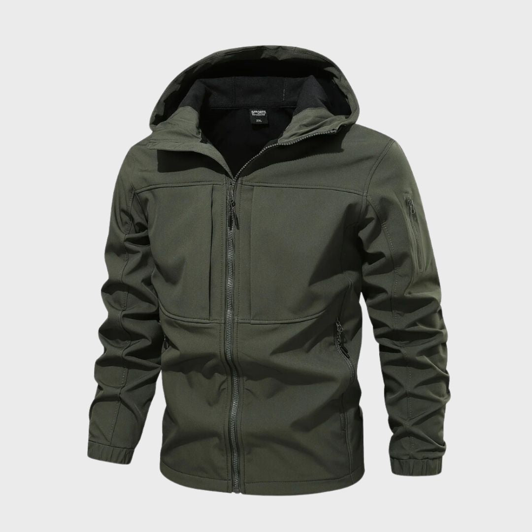 Men's Waterproof Softshell Jacket with Hood and Practical Pockets - J&B; - 4 - Elvaroza.com