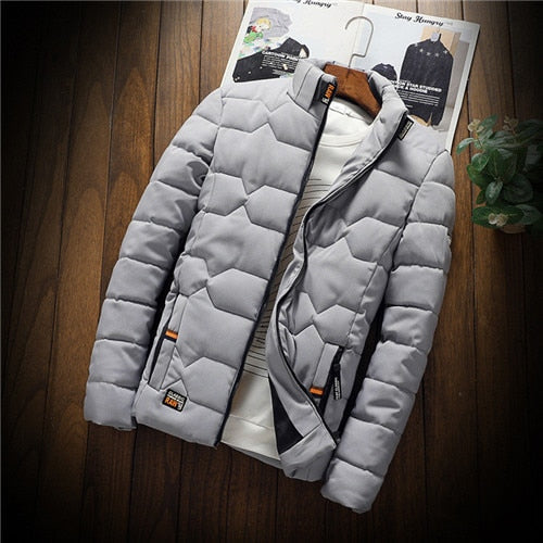 Quilted men's jacket in a slim fit with a zipper - J&B; - 2 - Elvaroza.com