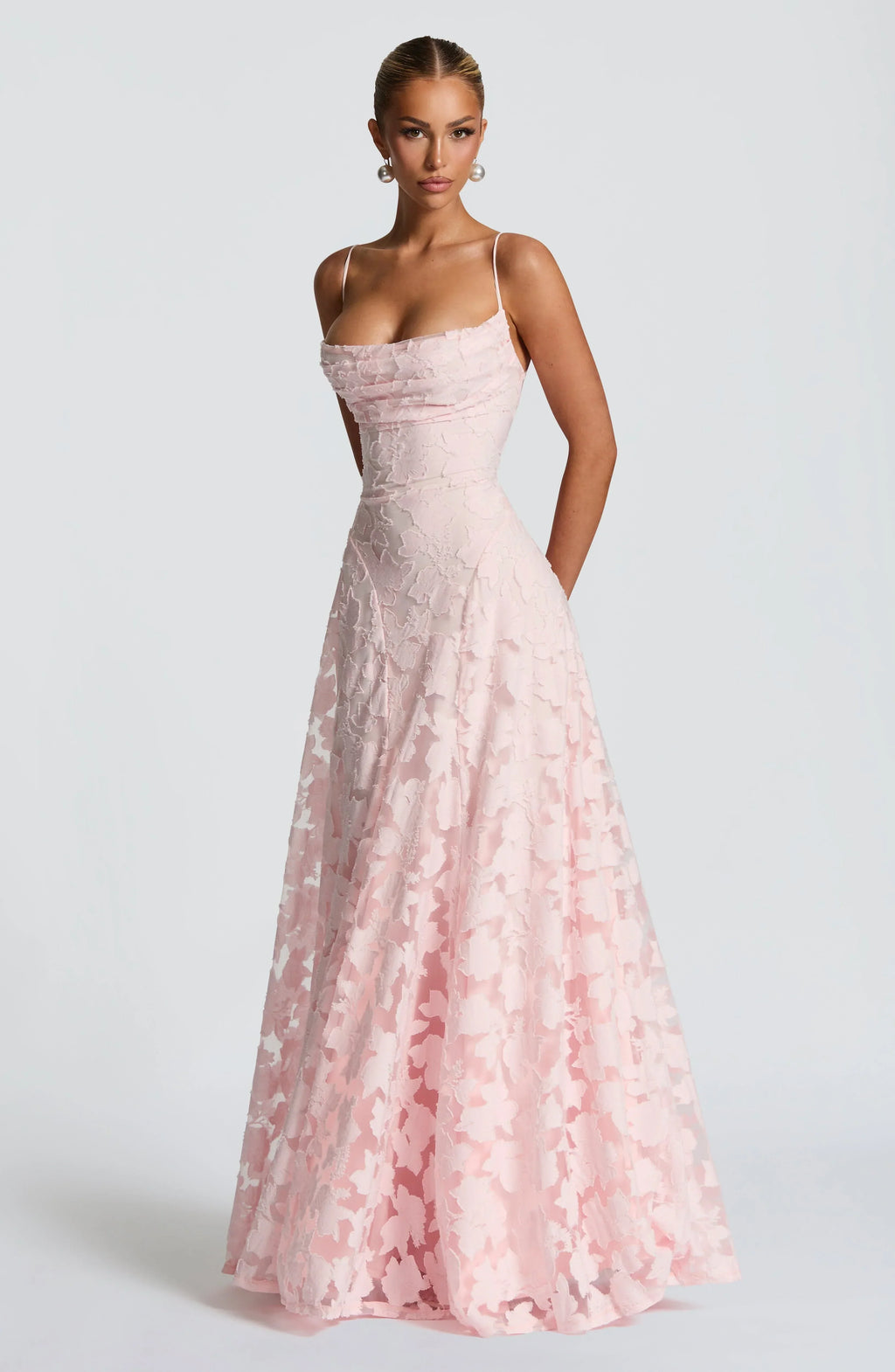 Claudia – Elegant Wedding Guest with Thin Straps Dress - Image 2