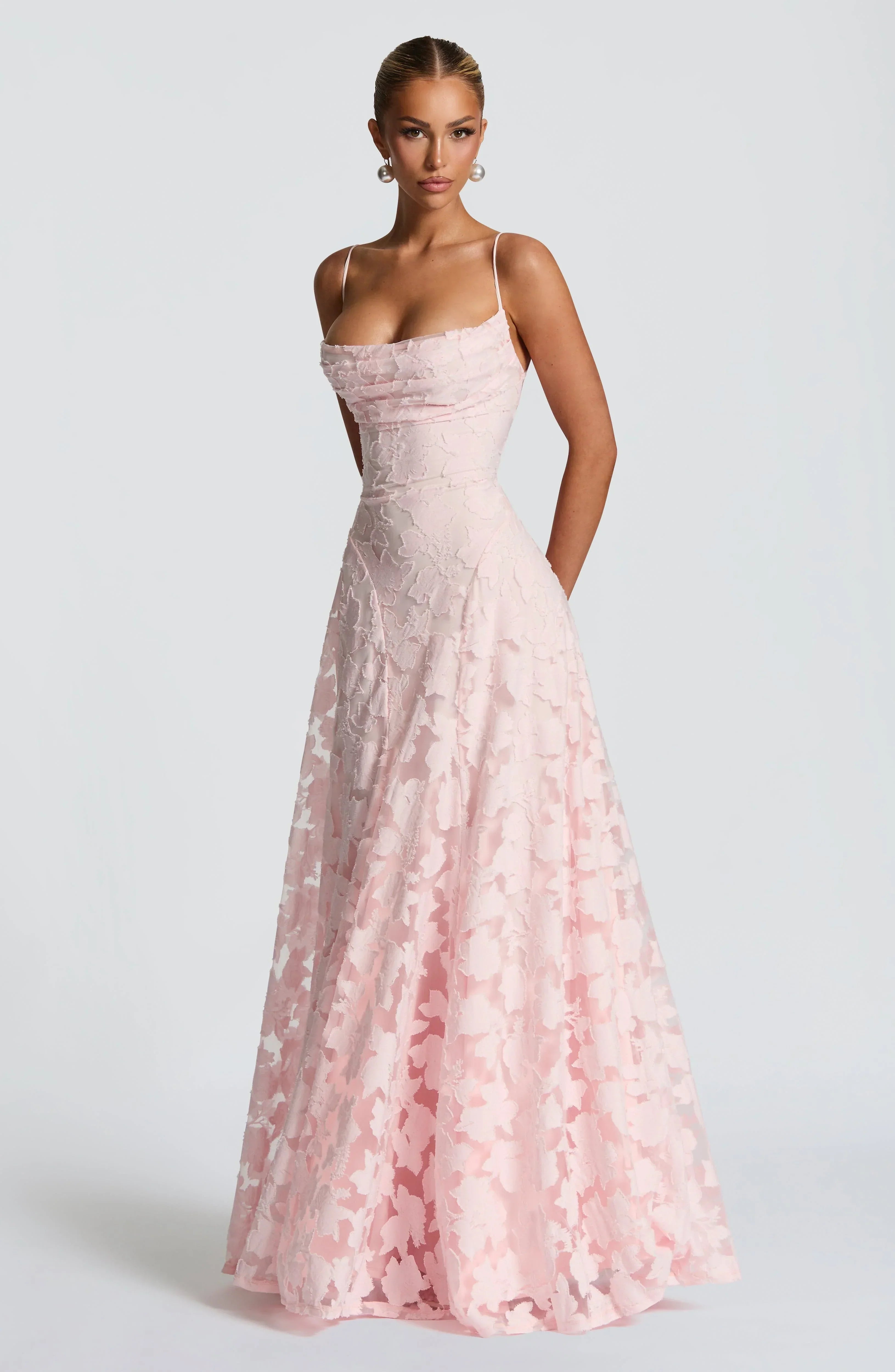 Claudia – Elegant Wedding Guest with Thin Straps Dress - Image 2