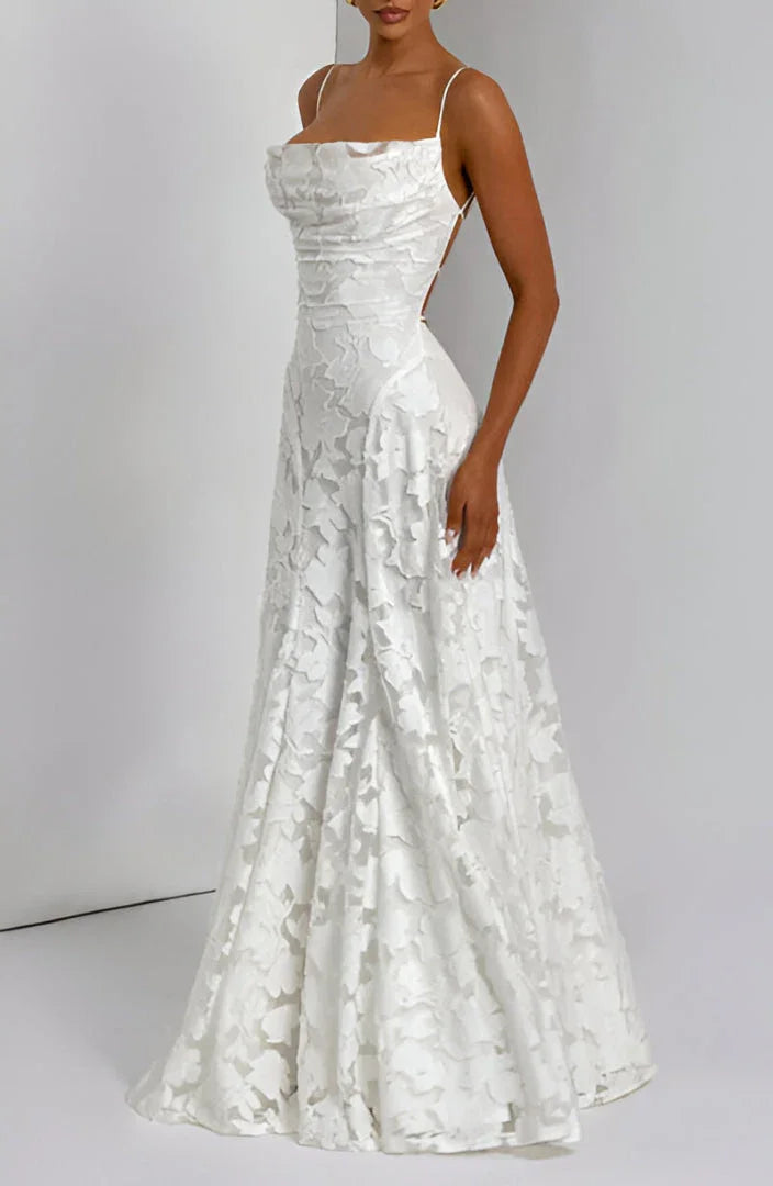 Claudia – Elegant Wedding Guest with Thin Straps Dress - Image 8