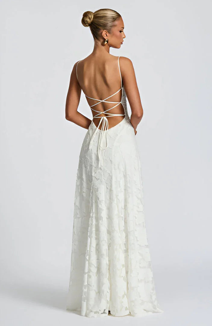 Claudia – Elegant Wedding Guest with Thin Straps Dress - Image 9
