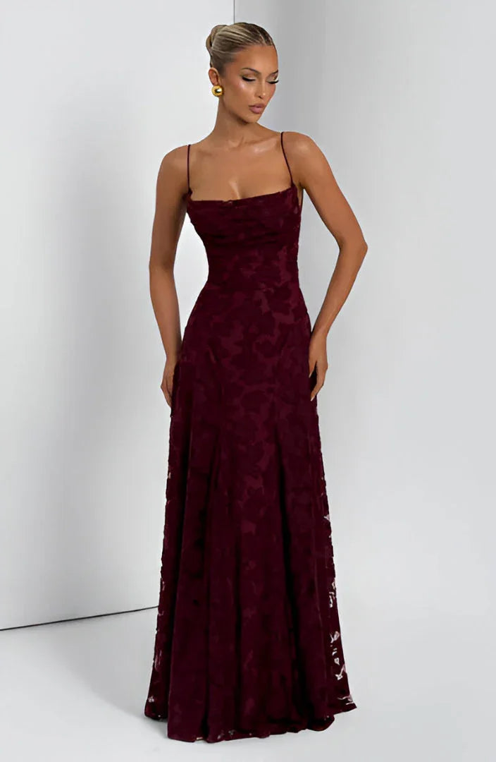 Claudia – Elegant Wedding Guest with Thin Straps Dress - Image 4
