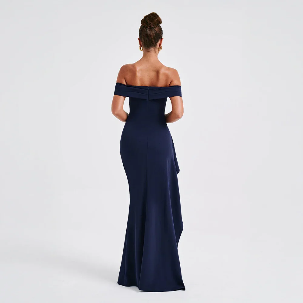 Melanie – Elegant Bare Shoulders and Slit Dress - Image 5