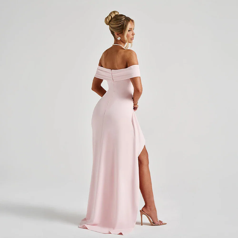 Melanie – Elegant Bare Shoulders and Slit Dress - Image 2